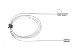 ER POWER Dual Cable USB-C C/L Mfi 100cm white - obrázek 2