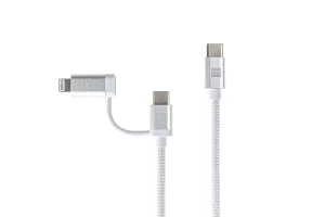 ER POWER Dual Cable USB-C C/L Mfi 100cm white - obrázek 4