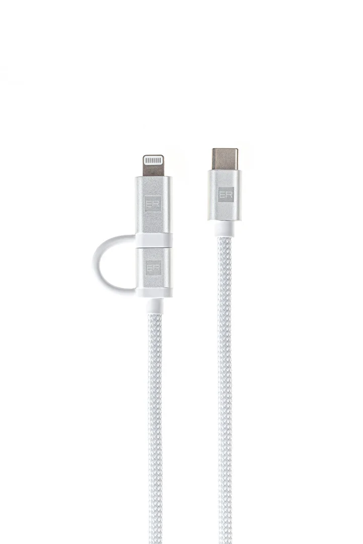 ER POWER Dual Cable USB-C C/L Mfi 100cm white