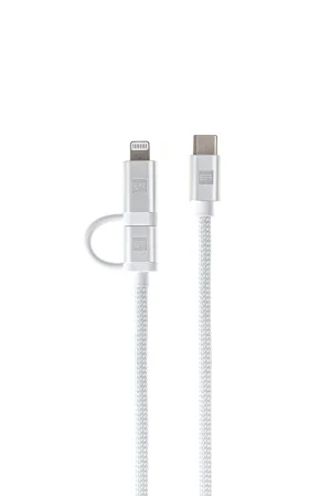 ER POWER Dual Cable USB-C C/L Mfi 100cm white