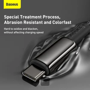 Baseus datový kabel Tungsten Gold USB-C/USB-C 2m 100W černý - obrázek 3