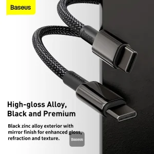 Baseus datový kabel Tungsten Gold USB-C/USB-C 2m 100W černý - obrázek 4