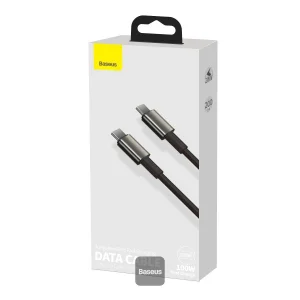 Baseus datový kabel Tungsten Gold USB-C/USB-C 2m 100W černý - obrázek 8