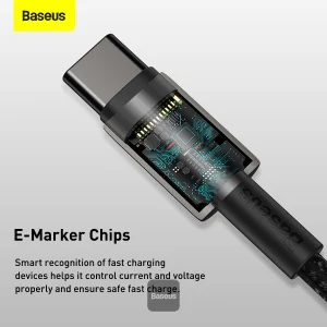 Baseus datový kabel Tungsten Gold USB-C/USB-C 2m 100W černý - obrázek 9