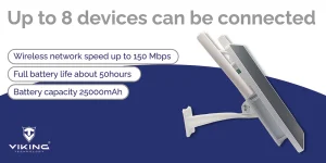 Solární router Viking R09 4G/solární napájení/WiFi až pro 8 zařízení/download - 15Mbps - obrázek 2