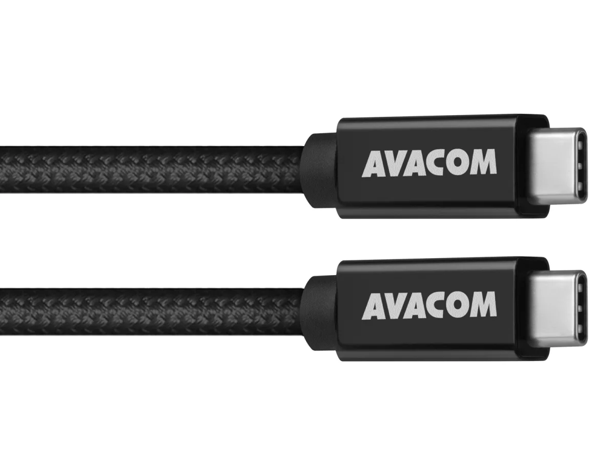 AVACOM datový a nabíjecí kabel USB Type-C - USB Type-C, 100cm, 100W E-Mark, černý