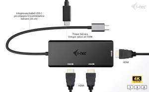 i-tec USB-C Triple 4K HDMI Video Adapter, Power Delivery 100W - obrázek 4