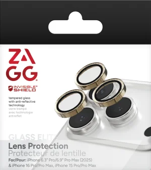 ZAGG Ochranná čočka pro Apple iPhone 17 Pro/Pro Max/16 Pro/Pro Max/15 Pro/Pro Max - zlatá třpytka - obrázek 3