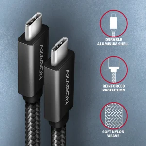AXAGON BUCM32-CM05AB, SPEED+ kabel USB-C <-> USB-C, 0.5m, USB 20Gbps, PD 100W 5A, 4K HD, ALU, oplet - obrázek 8