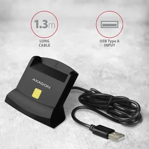 AXAGON CRE-SM2, USB-A StandReader 4-slot čtečka Smart card (eObčanka) + SD/microSD/SIM, kabel 1.3 m - obrázek 6