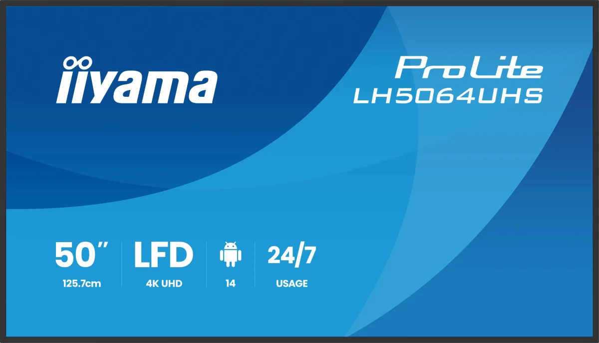 50" iiyama LH5064UHS-B1AG:VA,4K UHD,Android, 24/7