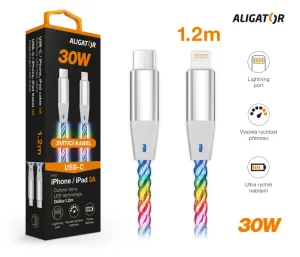 ALIGATOR Datový kabel LIGHT 3A, 30W USB-C/Lightning 0,5m - obrázek 3