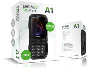 EVOLVEO MaxPhone A1, tlačítkový Dual SIM telefon, černý - obrázek 2
