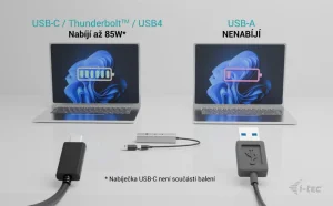 i-tec Universal Charging Metal HUB 2x USB-C + 2x USB-A Port, PD 85W - obrázek 8