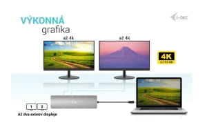 i-tec USB-C Metal Nano dokovací stanice, 2x HDMI, PD 100W - obrázek 9