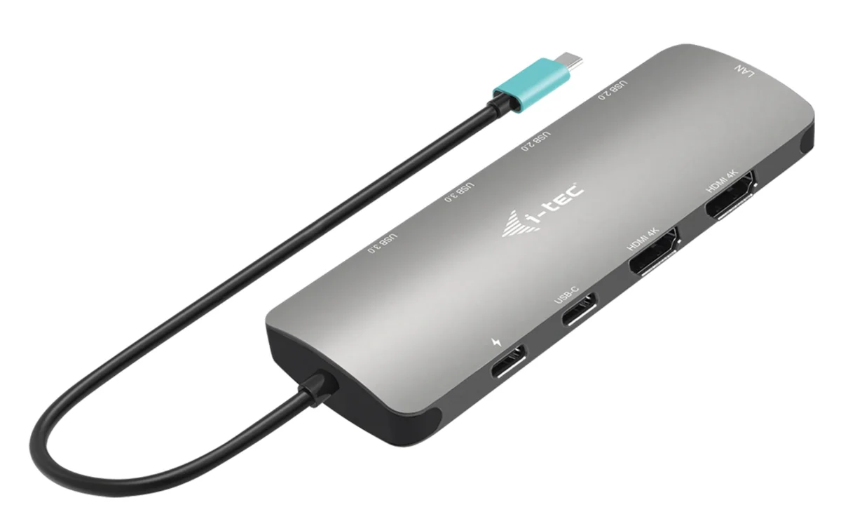 i-tec USB-C Metal Nano dokovací stanice, 2x HDMI, PD 100W