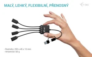 i-tec USB-C/USB-A Cable HUB 4 port (2x USB-C, 2x USB-A) - obrázek 3