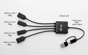 i-tec USB-C/USB-A Cable HUB 4 port (2x USB-C, 2x USB-A) - obrázek 6