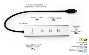 i-tec USB-C Charging Metal HUB 5port with USB-C video 8K, Power Delivery 85W - obrázek 3