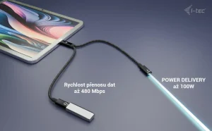 i-tec USB-C Cable Splitter Audio/Data, Power Delivery 100W - obrázek 7