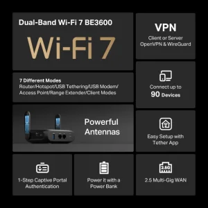 TP-LINK TL-WR3602BE BE3600 Wi-Fi 7 přenosný router - obrázek 4