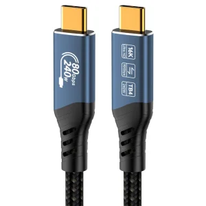 PremiumCord USB4™ Version2.0 80Gbps 16K@60Hz 240W Thunderbolt 3 a 4 kabel 0,8m