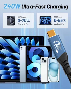 PremiumCord USB4™ Version2.0 80Gbps 16K@60Hz 240W Thunderbolt 3 a 4 kabel 1,5m - obrázek 4