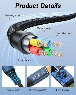 PremiumCord USB4™ Version2.0 80Gbps 16K@60Hz 240W Thunderbolt 3 a 4 kabel 1,5m - obrázek 9
