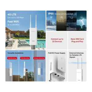 Mercusys MB118-4G N300 4G LTE Outdoor Wifi router - obrázek 3