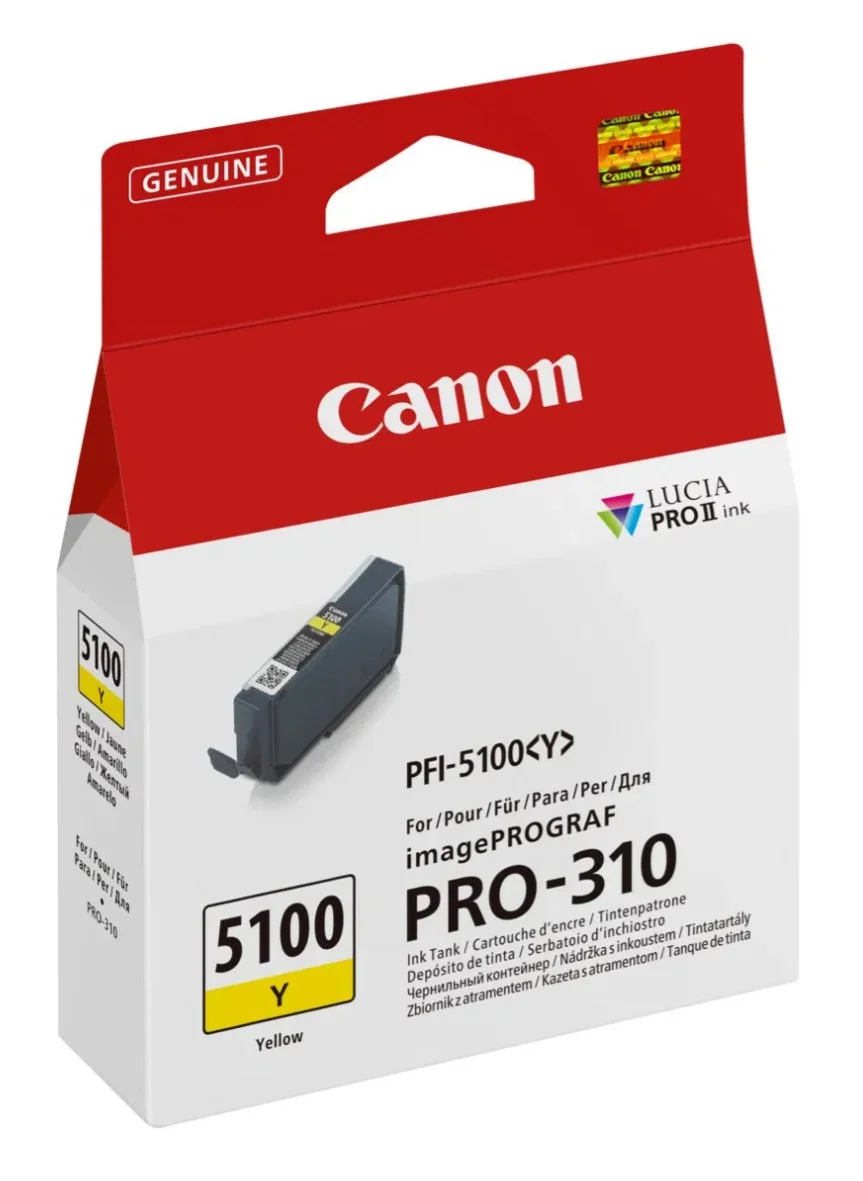 Inkoustová náplň Canon PFI-5100 žlutá 14,4 ml