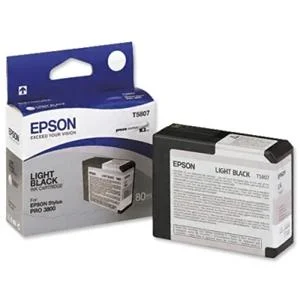 Inkoustová náplň Epson T5807 světle černá 80 ml