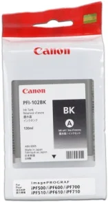 Inkoustová náplň Canon PFI-102 černá 130 ml iPF-500/600/700
