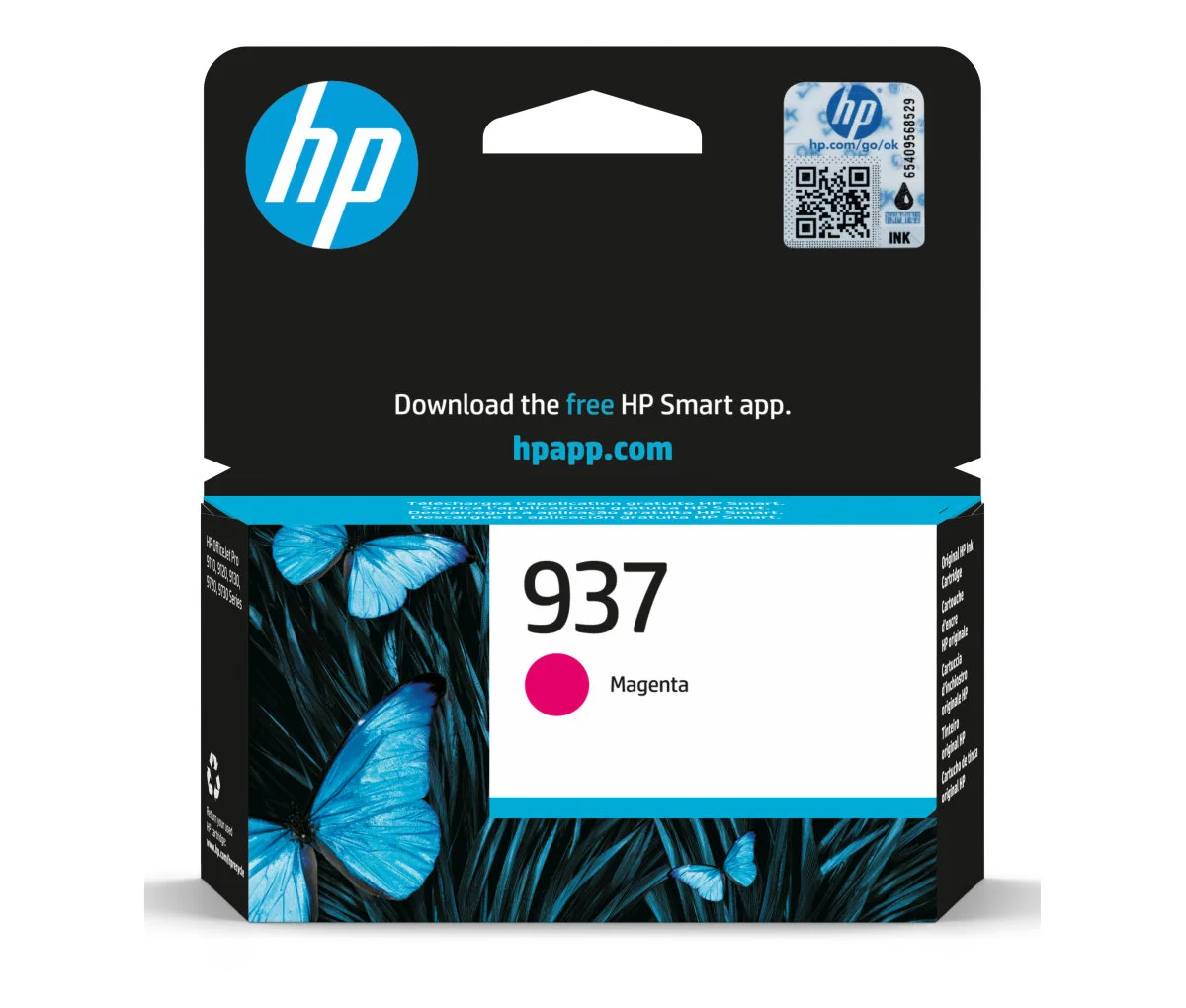Inkoustová náplň HP 937 purpurová