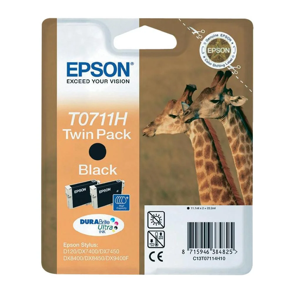 Inkoustová náplň Epson T0711H černá 11 ml 2 ks