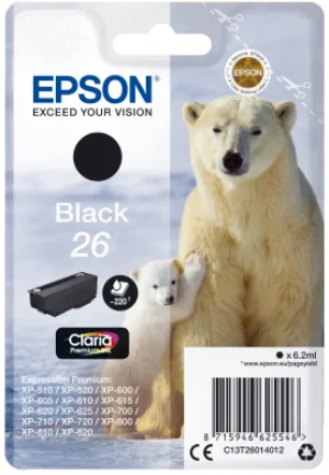 Inkoustová náplň Epson 26 Claria Premium černá