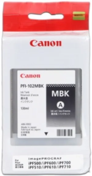 Inkoustová náplň Canon PFI-102 matná černá iPF-500/600/700