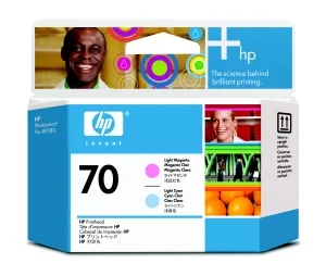 Inkoustová náplň HP 70 světle azurová purpurová tiskhead