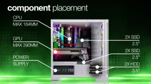 EVOLVEO Ptero Q2G,ATX/4x ARGB 120/sklo čelo+bok - obrázek 2