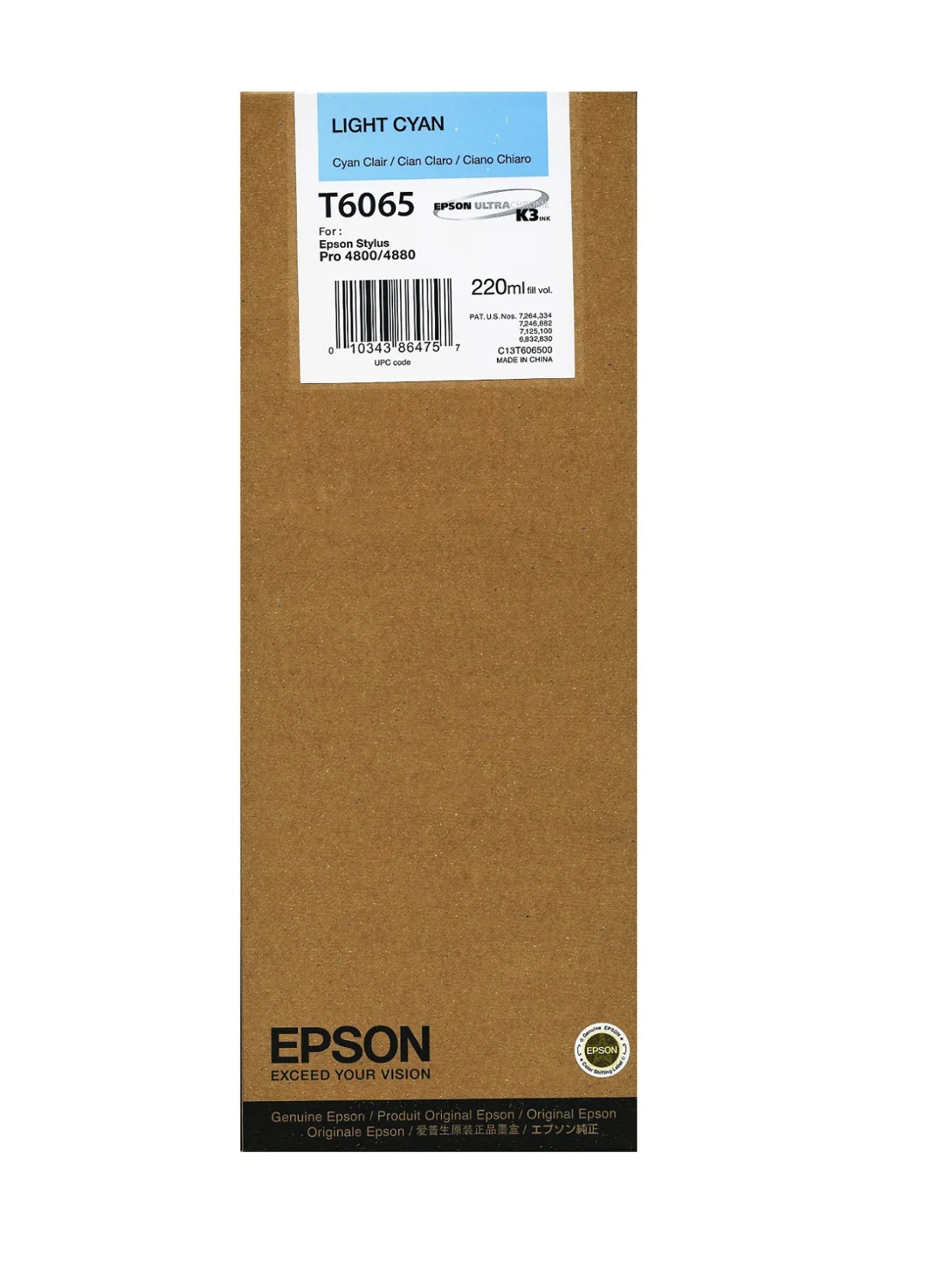 Inkoustová náplň Epson T606 světle azurová 220 ml