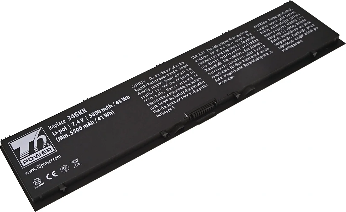 Baterie T6 Power pro Dell Latitude E7440, Latitude E7450, 5800mAh, 43Wh, 4cell, Li-pol
