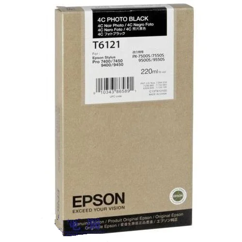 Inkoustová náplň Epson T612 foto černá 220 ml