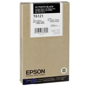 Inkoustová náplň Epson T612 foto černá 220 ml