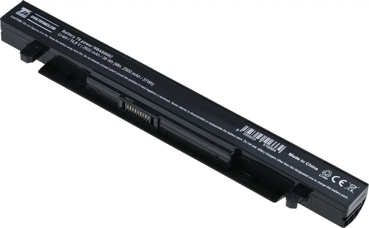 Baterie T6 Power pro Asus X450, X550, X552, A450, A550, F450, F550, F552, R510, 2600mAh, 38Wh, 4cell