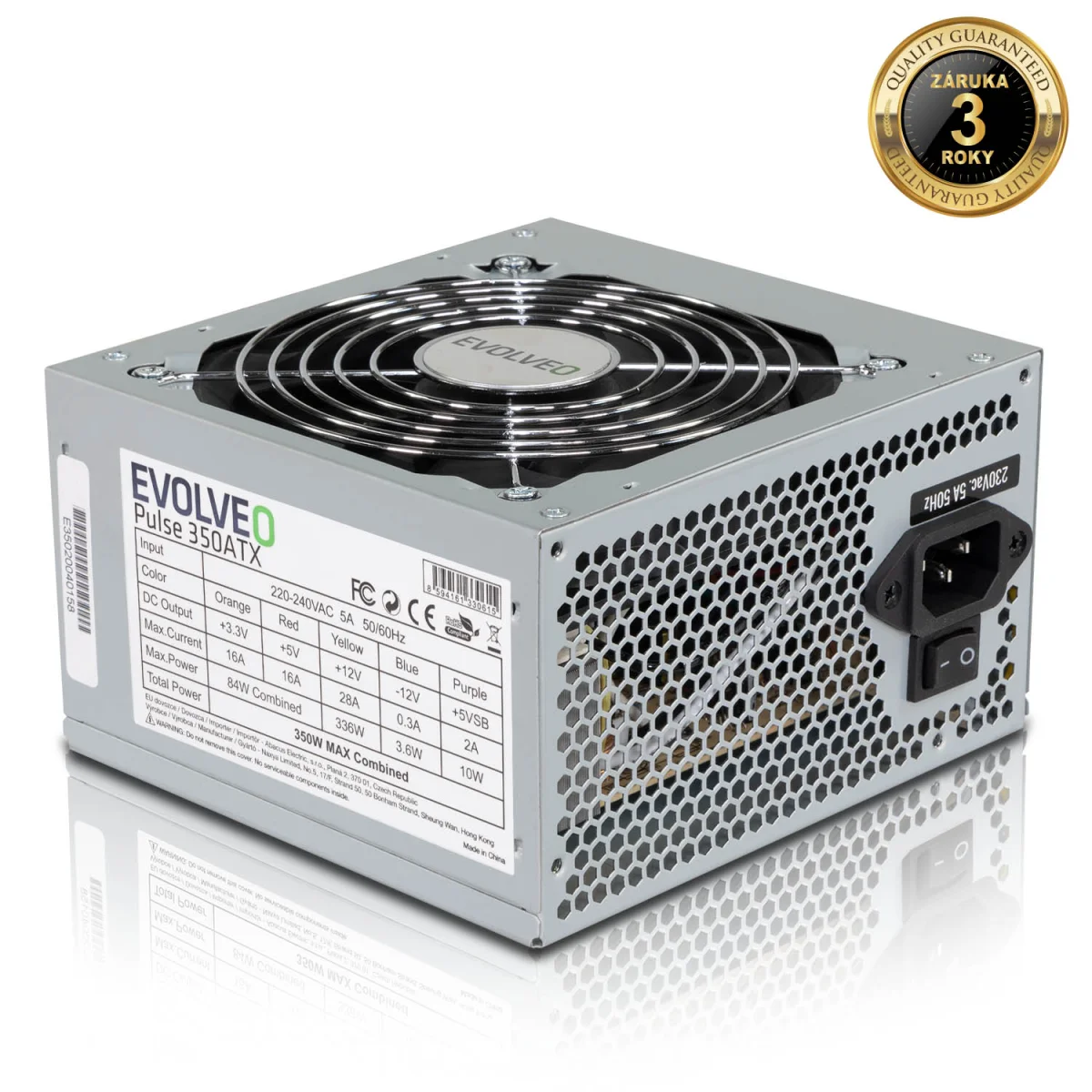 EVOLVEO Pulse 350,zdroj 350W,ATX,tichý,bulk,3YRW