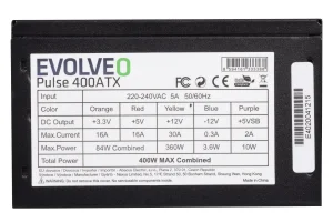 EVOLVEO Pulse 400,zdroj 400W,ATX,tichý,bulk,3YRW - obrázek 5