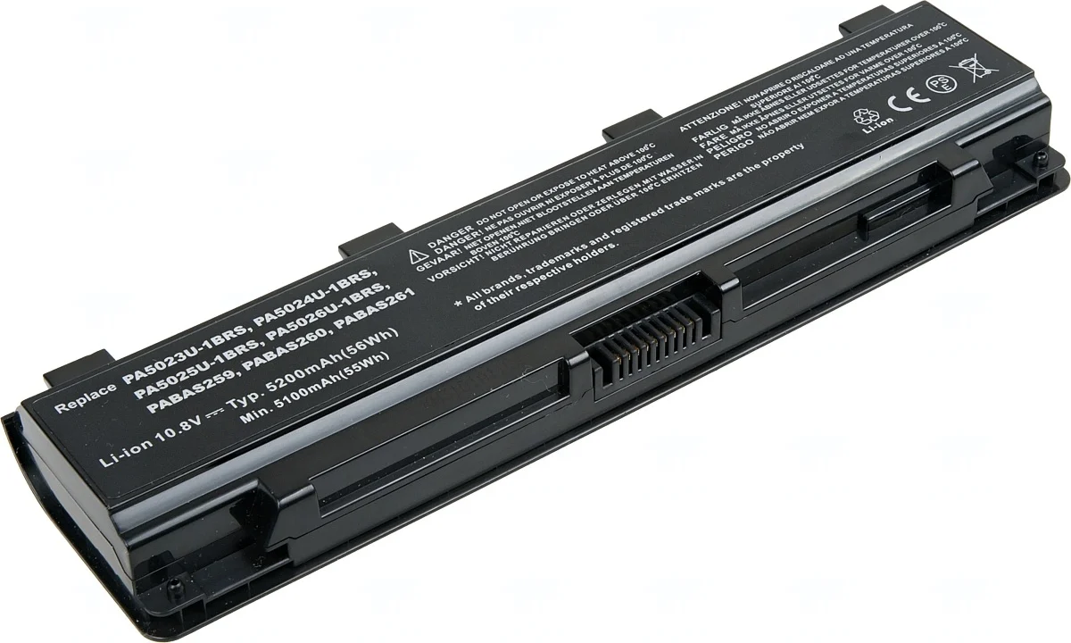 Baterie T6 Power pro Toshiba Satellite C50, C70, C800, C850, L70, L800, P800, 5200mAh, 56Wh, 6cell