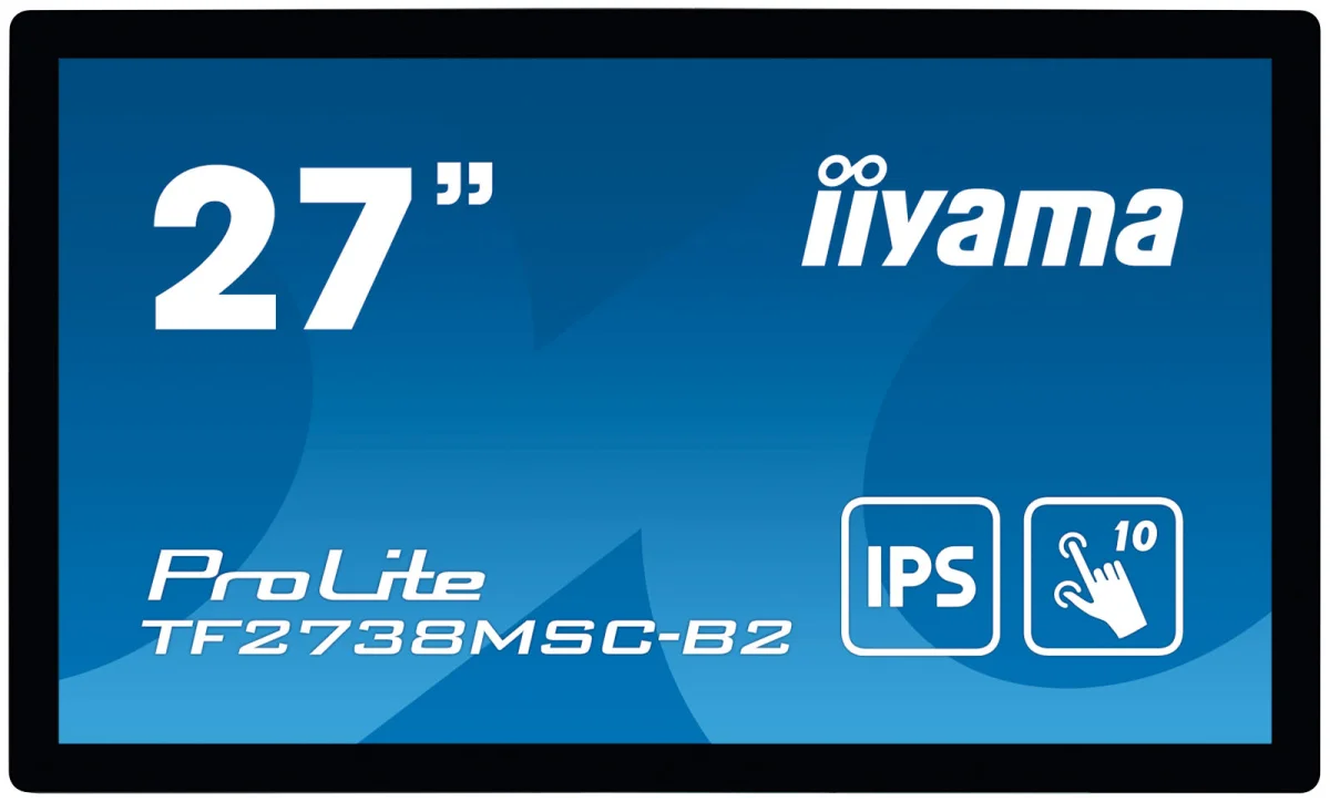 27" iiyama TF2738MSC-B2: IPS, FullHD, capacitive, 10P, 500cd/m2, DP, HDMI, DVI, 16/7, IP1X, černý