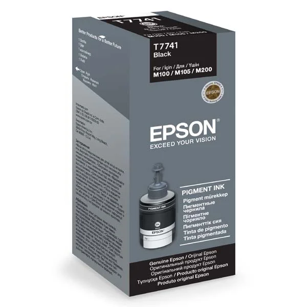 Inkoustová náplň Epson T7741 černá 140 ml M100/105/200