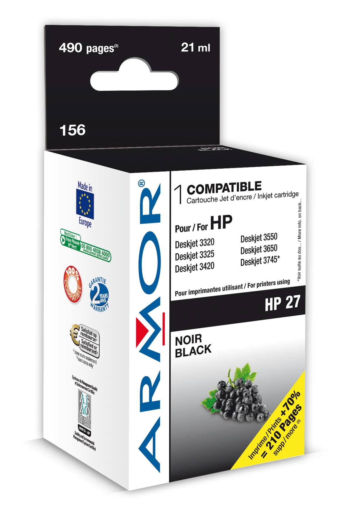 Inkoustová náplň HP DJ 3325 C8727AE černá 13 ml