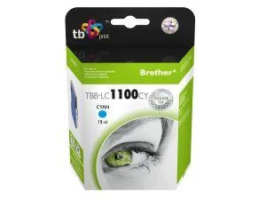 Inkoustová náplň TB kompatibilní s Brother LC1100C azurová